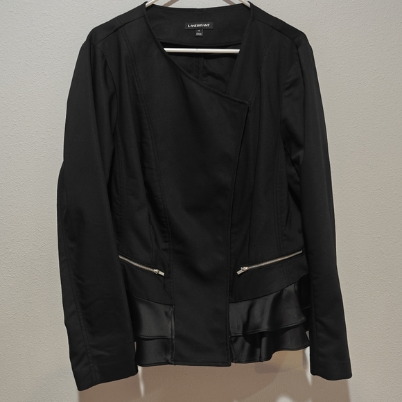 Coquette Aesthetic Asymmetrical Moto Jacket Plus Size 18 NWOT Lane Bryant Lace - Picture 2 of 9